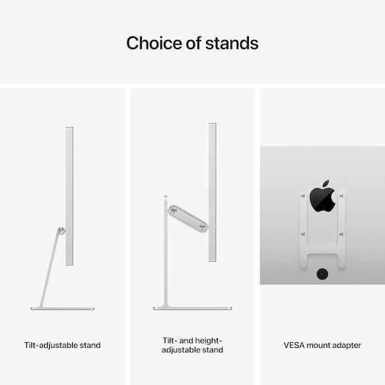 Apple Studio Display (2022) Монитор 27" 5120x2880 Бял Стандартно Стъкло Адаптер За VESA Монтаж (Без Стойка)