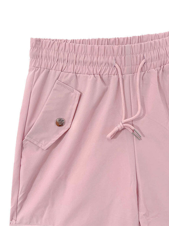 Ustyle Damen Stoff Palazzo-Hose in Normaler Passform Rosa