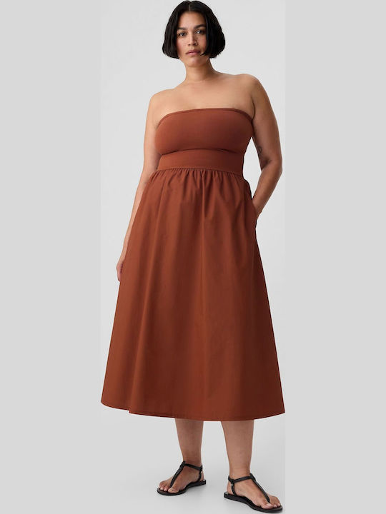 Summer Midi Dress Smoked Paprika Brown