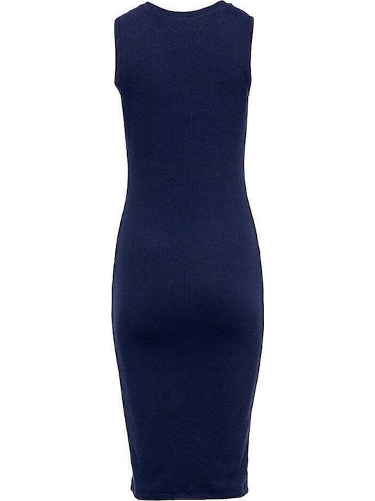 Midi Knitted Dress Navy Blue