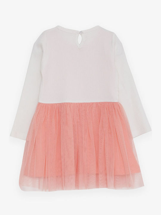 Trendy Shop Kids Dress Tulle Long Sleeve Orange