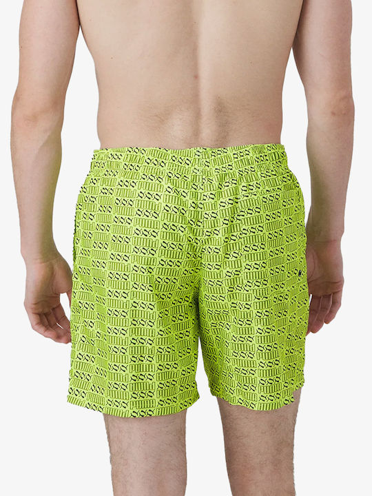 Puma Men's Swimwear Shorts Electric Lime with Patterns