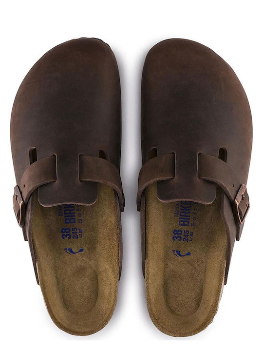 Boston Soft Footbed Men's Leather Slippers Beige