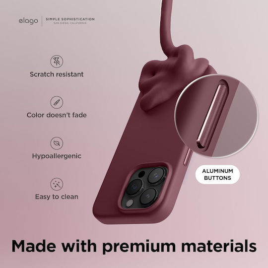 Elago Umschlag Rückseite Silikon Burgundisch (iPhone 15 Pro Max)