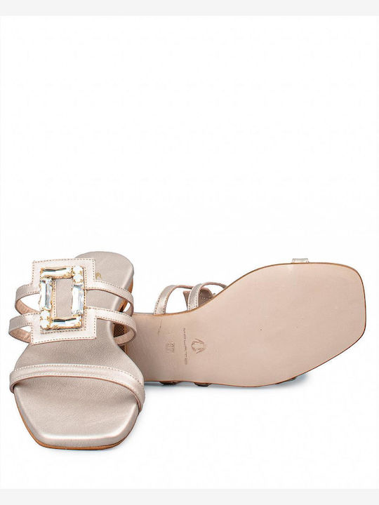 Flache Sandalen für Damen in Gold Farbe