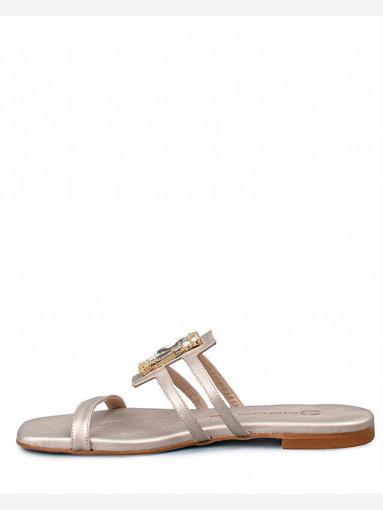 Flache Sandalen für Damen in Gold Farbe