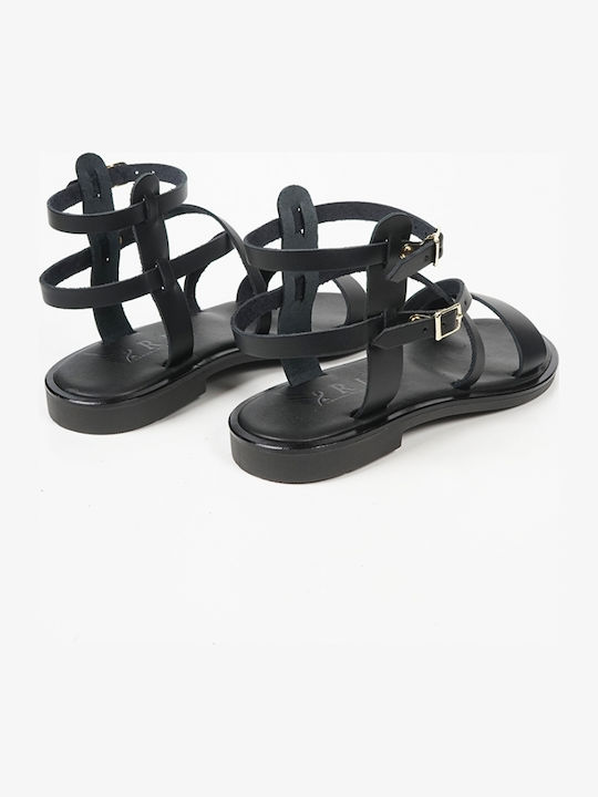 Sandale Casual Damă Din Piele Negre