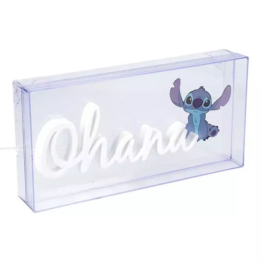Paladone LED Детски Осветителни Тела За Маса Neon Stitch Ohana Синьо 30.5x15.5см