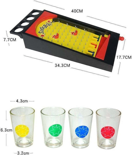 Pinball Board Game Shot Glasses Flippy 40 X 17.7 Cm Yellow