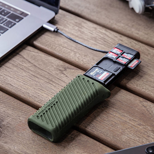 PGYTECH CreateMate Card Reader USB 3.1 Type-C για SD/microSD Πράσινο