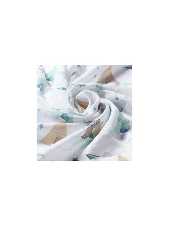 Babyono Muslin Swaddle Blankets Blue 70x70cm 3pcs