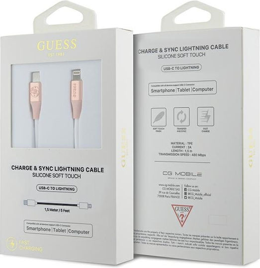 Guess USB-C zu Lightning Kabel Rosa 1.5m (GUCLLALRGDP)