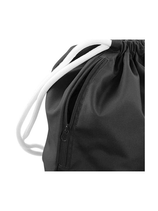 Delulu Backpack Drawstring Gymbag Black Pocket 40x48cm & Thick White Cords