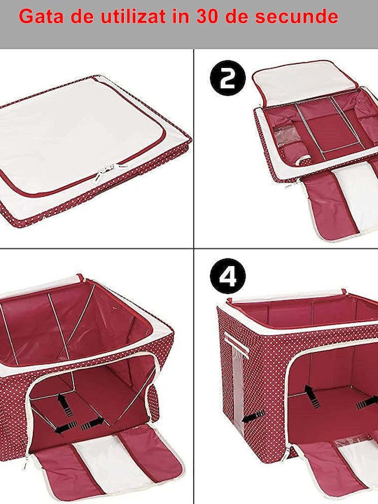 Plastic Storage Box with Lid Red 60x42x40cm 1pcs