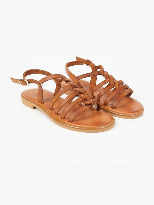 Damen Handgefertigte Geflochtene Sandalen Tan 15233