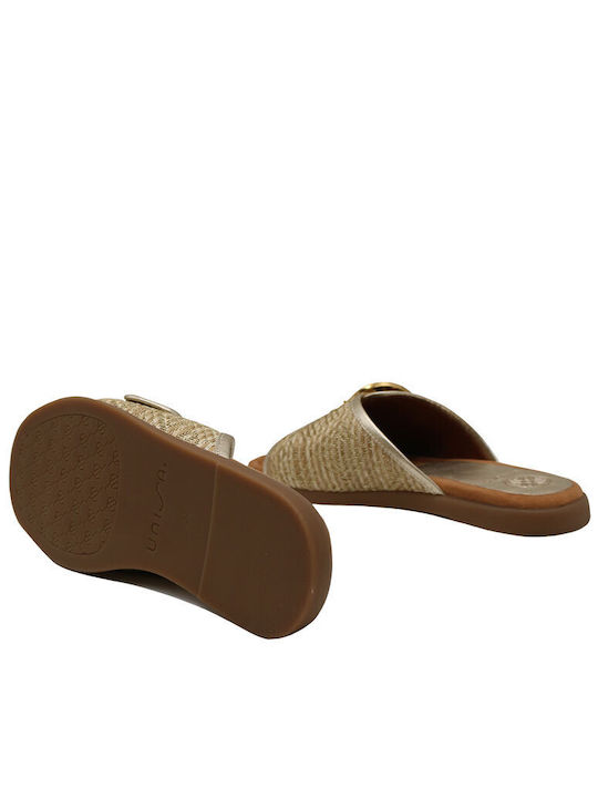 Unisa Women's Flat Sandals in Gold Color