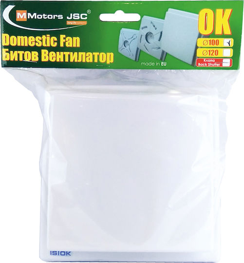 Mmotors Wall-mounted Ventilator Bathroom 100mm White