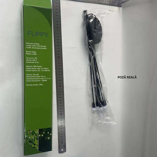 Lampă Solară 0.2W cu Alb Cald Lumină 4bucx4buccm