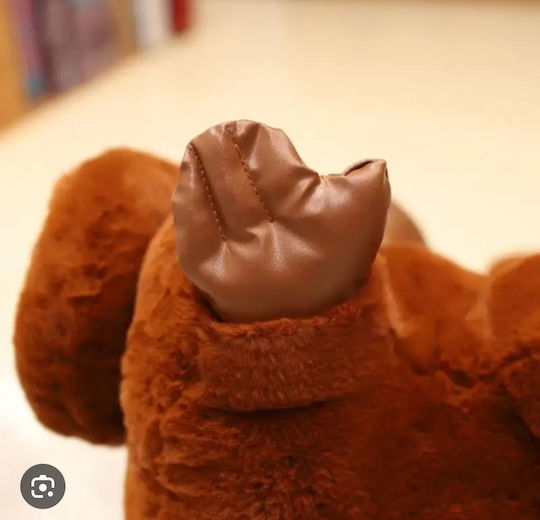 Gorilla Plüschspielzeug aus Leder Braun 22cm