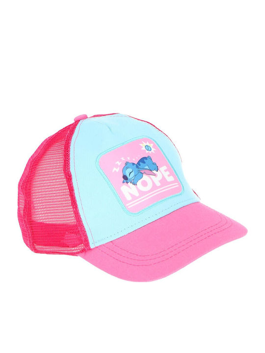 Disney Παιδικό Καπέλο Jockey Υφασμάτινο Stitch Γαλάζιο