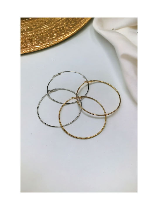 Stainless Steel Silver Thin Hoop Earrings