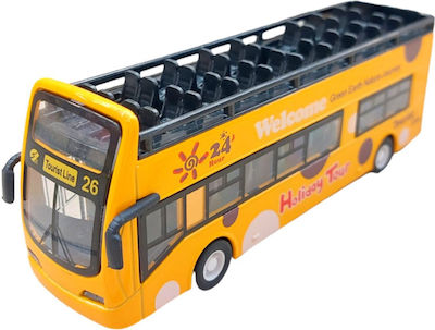 Yellow Metal Tourist Bus with Lights and Sounds 17cm