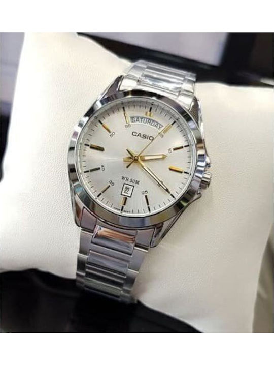 Casio Ceas Barbatesc 37mm Cu Baterie și Brățară Din Metal Argintie