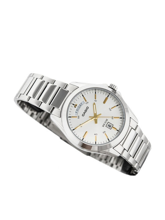 Casio Ceas Barbatesc 37mm Cu Baterie și Brățară Din Metal Argintie