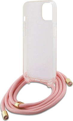 Guess Plastic Back Cover with Strap Pink (iPhone 15)