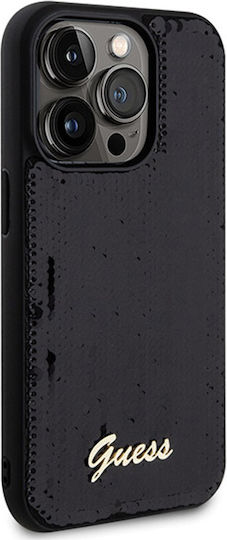 Guess Sequin Script Metal Back Cover Plastic Black (iPhone 13 Pro Max)