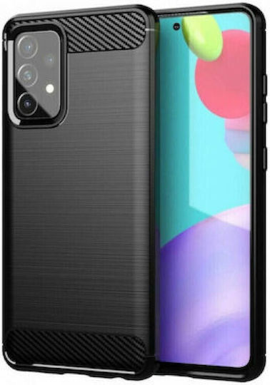 Forcell Carbon Do Back Cover Silicon / Plastic / Tempered Glass Negru (Galaxy A53)