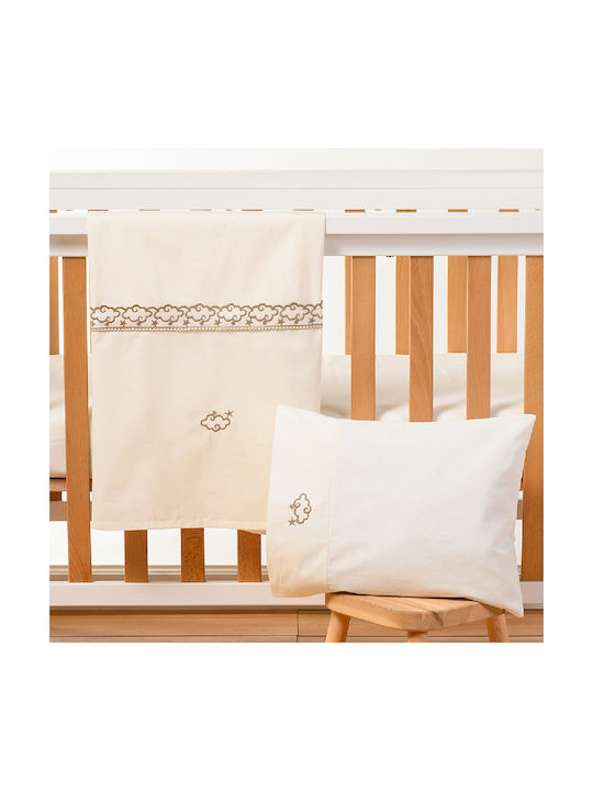 abo Baby Sheets Set Crib Cotton Beige 70x140cm