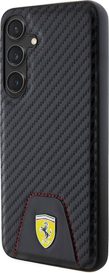Ferrari Umschlag Rückseite Synthetisches Leder / Leder Schwarz (Galaxy S24+)