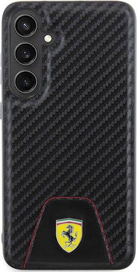 Ferrari Umschlag Rückseite Synthetisches Leder / Leder Schwarz (Galaxy S24+)