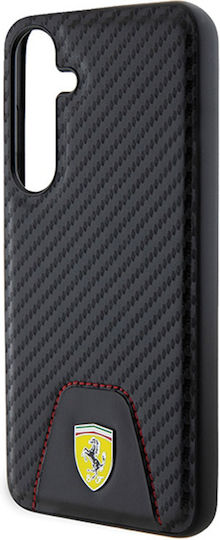 Ferrari Umschlag Rückseite Synthetisches Leder / Leder Schwarz (Galaxy S24+)