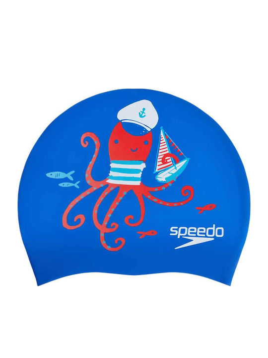 Speedo Printed Плувни шапки Детски от силикон Син