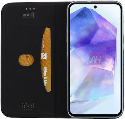 Idol 1991 Elite Anti-rfid Buchen Sie Synthetisches Leder Schwarz (Samsung A55 5G, A556)