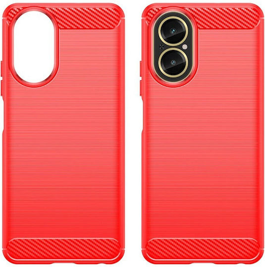 Brushed Carbon Back Cover Silicon Roșu (Realme C67)