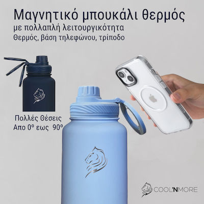 Cool'NMore Sticlă Termos Oțel inoxidabil Fără BPA stainless steel straw magnetic phone support cap 750ml cu Paie și Piesa de gură