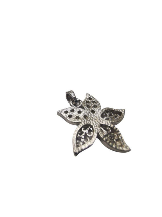 925 Silver Flower Pendant Zircons