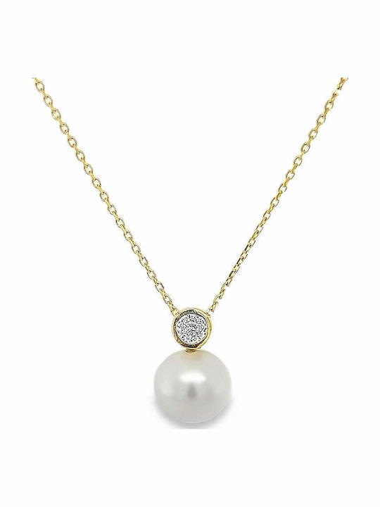 Xryseio Charm aus Gold 9 K mit Perlen & Zirkon