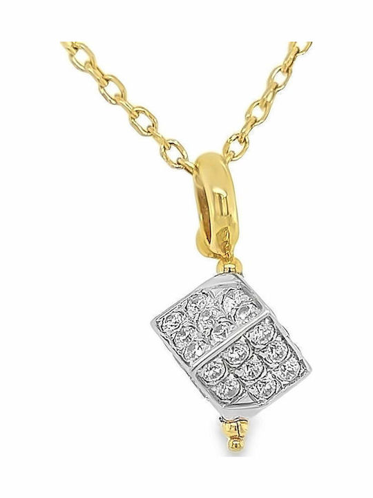 Necklace White Gold 18K Gold Zircon Motif Nk10712