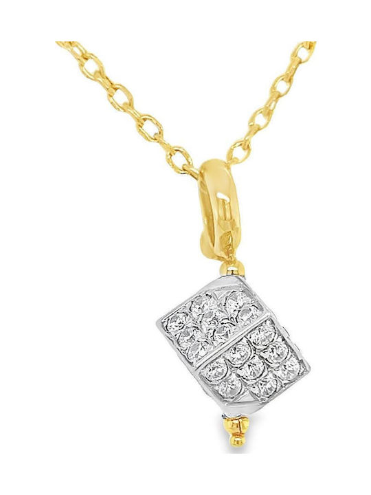 Necklace White Gold 18K Gold Zircon Motif Nk10712