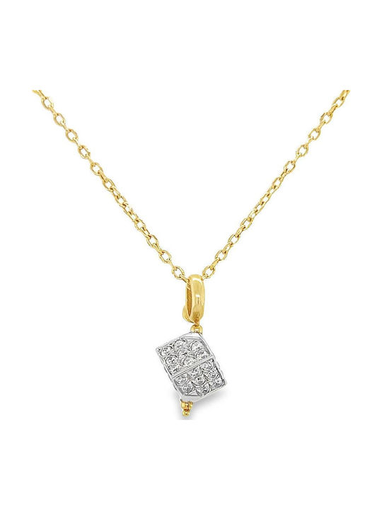 Necklace White Gold 18K Gold Zircon Motif Nk10712