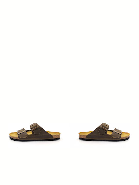 Barna Leder Herrensandalen Dark Green