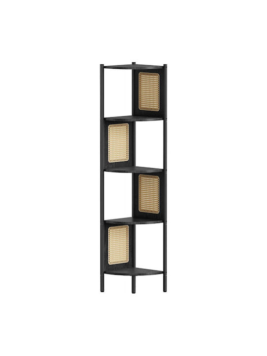 Corner Shelf Floor Ebony Black 31.9x31.9x156.4cm