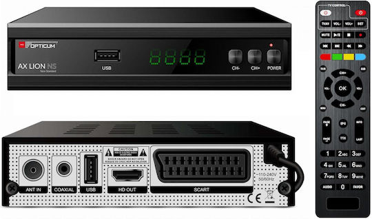 Opticum AX Lion AX Lion Mpeg-4 Digital Receiver Full HD (1080p) with PVR (Record to USB) Function Connections SCART / HDMI / USB