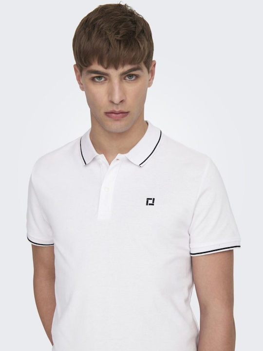 Only & Sons Men's Short Sleeve Blouse Polo White