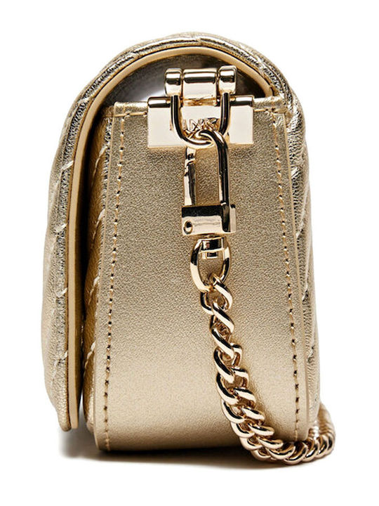 Pinko Love Round Click Leder Damen Tasche Crossbody Gold