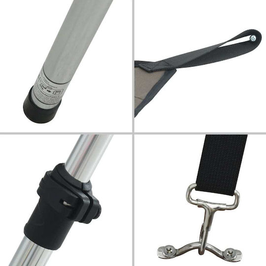 vidaXL Tenta Barca Aluminiu M174xL205xH115cm Gri Culoare